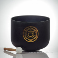 Black Crystal Singing Bowl with Golden Sacral Chakra